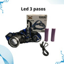 Linterna tipo minera LED recargable 3 pasos AL015