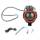 Faro para moto led con lupa y ojo de angel luz blanca alta baja y estrobo MTC027