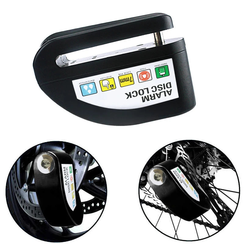 Candado con alarma para motocicleta, resistente al agua freno de disco de rueda S5054