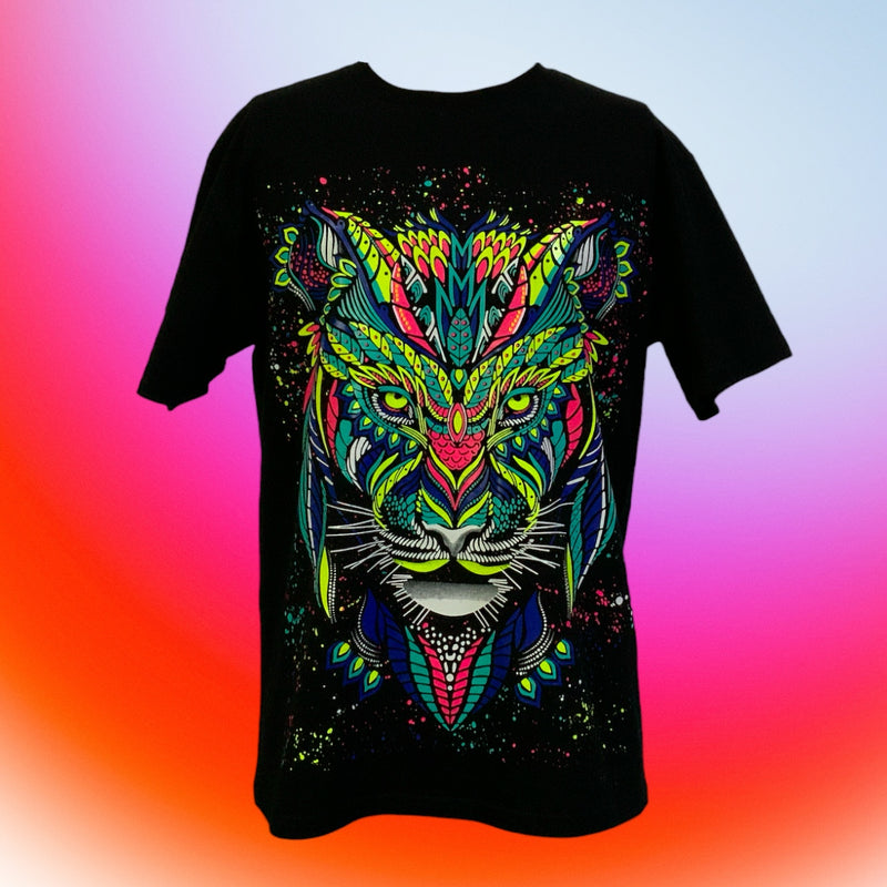 Playera efecto neón  luz negra LISA con pulsera 80 % algodon 20% spandex  SN136