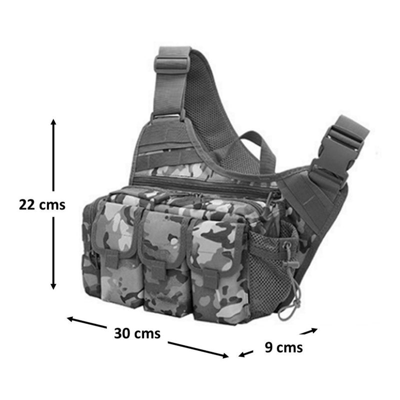 Mochila táctica cruzada varios compartimentos, sistema molle XB053