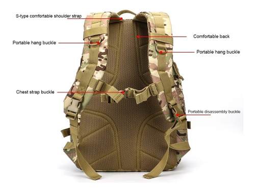 Mochila Táctica Militar Alta Resistencia Laptop Escolar 45 Litros GJP Wz917