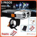 Lámpara Luz Led Frontal Bicicleta 3000 Lms Recargable Dt37