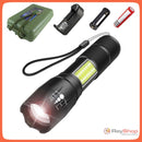 Lámpara Táctica 2500 Lumenes Zoom Led Cob Antorcha Dt351