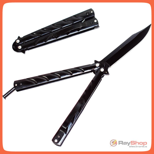 Navaja Mariposa Balisong Acero Inoxidable Con Clip Grande Sn5/6