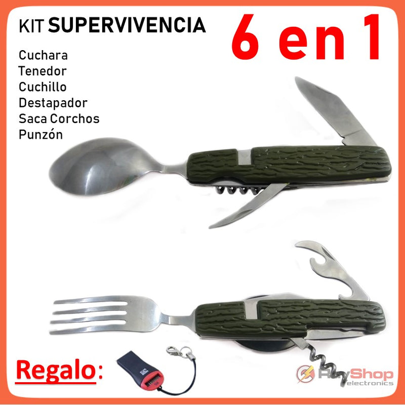 Cubiertos Plegables Camping Cuchara Tenedor Cuchillo A106p