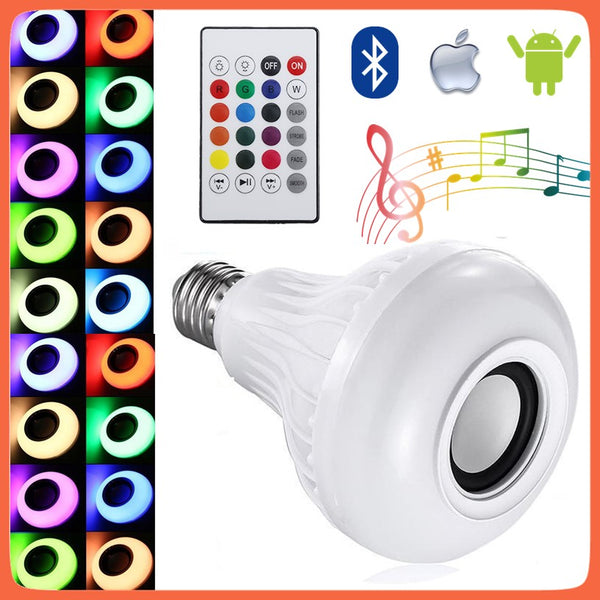 Bocina Bluetooth Foco Led Multicolor Control Remoto L5907