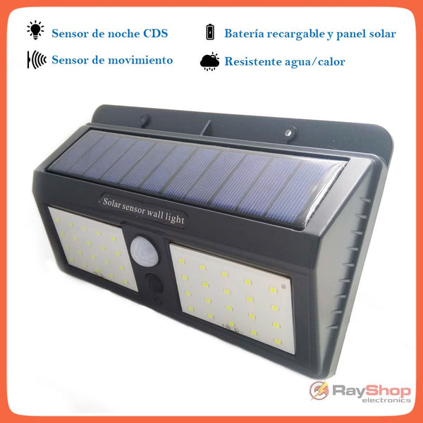 Lámpara Solar 40 Led Sensor Movimiento Para Exterior L008