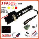 Lámpara Táctica 2000 Lms Zoom Laser Led Cree R3, Swat Cd119