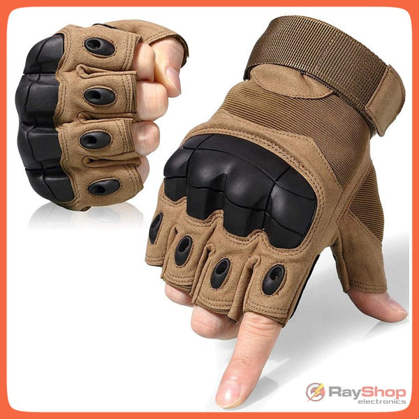 Guantes Medio Dedo Protección Nudillos REFORZADOS Almohadillas Tácticos Protección Moto DTST5