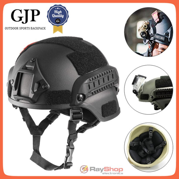 Casco Táctico Riel Láser Base GoPro Militar Gotcha Paintball Calidad Original GJP 2000