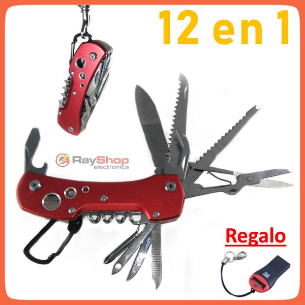 Navaja Supervivencia Acero Inoxidable Bolsillo 12 En 1 KK-BK