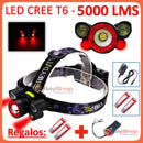 Lampara Cabeza 5000 Lms 6 Modos Luz Blanca/Roja Led Cree T6 Dt215