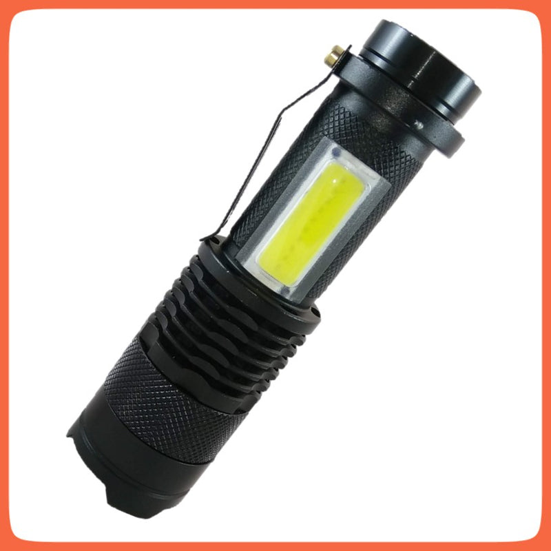 Mini Lámpara Táctica 1200 Lms Luz Led Cob Blanca Clip Dt56