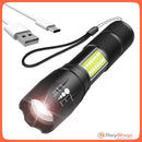 Mini Lámpara Táctica Zoom Led T6 Cob Recargable Usb Cd156