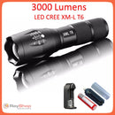 Lámpara Táctica 3000 Lumens Led T6 Cree Zoom Regalos T62T6