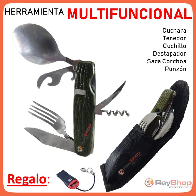 Cubiertos Plegables Camping Cuchara Tenedor Cuchillo A106p