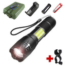 Lámpara Táctica 2500 Lumenes Zoom Led Cob Antorcha Dt351