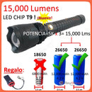 Lámpara Táctica 15,000 Lms Nuevo Led T9 Largo Alcance LJK DT287