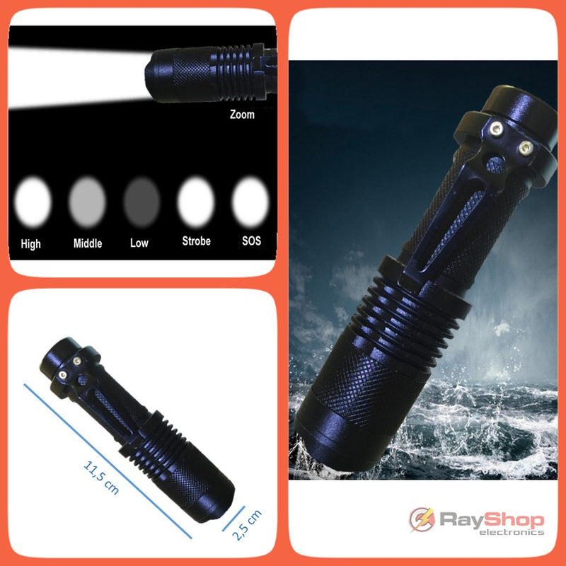 Mini Lampara Tactica 2000 Lumens Cree Led R3 Recargable Dt26a