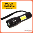 Lámpara Táctica 2500 Lumenes Zoom Led Cob Antorcha Dt351