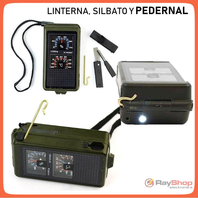 Kit Supervivencia 11 En 1 Brújula Pedernal Termómetro Zt10 / PJ036