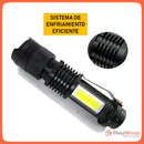 Mini Lámpara Táctica 1200lm Luz Frontal Led Uv + Luz Lateral Cob Blanca Sn6m