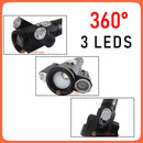 Lámpara Táctica 2000 Lms 3 Led Cree T6 Imán Vs Agua Dt240