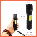 Mini Lámpara Táctica Zoom Led T6 Cob Recargable Usb Cd156