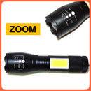 Lámpara Táctica 2500 Lumenes Zoom Led Cob Antorcha Dt351