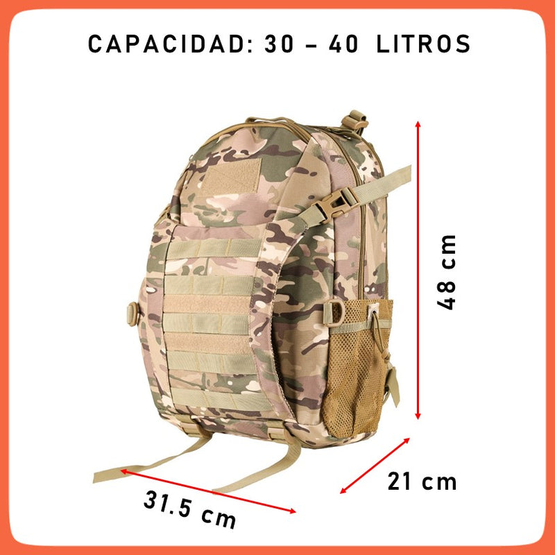 Mochila Táctica Militar Asalto 40 L Backpack Campismo Sn580