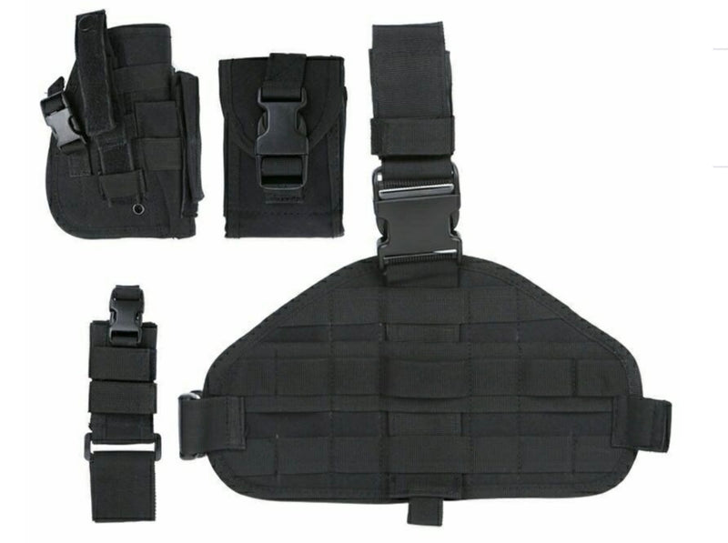 Piernera funda de arma con bolsillos tácticos desmontables BB-4