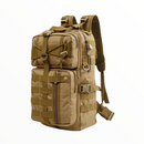 Mochila 32lts sistema Molle, +compartimentos, porta vaso, parches, cinturón pecho y cintura Gj807