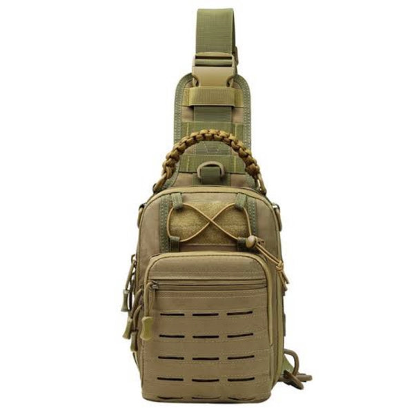 Mochila Pechera corte laser porta tablet y accesorios con cuerda paracord  wz066