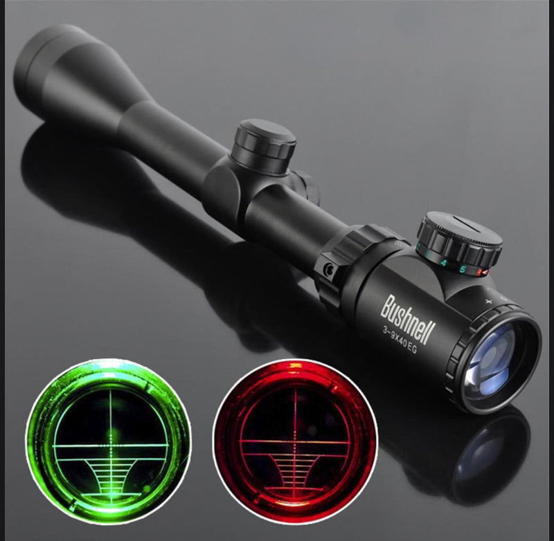 Mira telescópica RETROILUMINADA ( VERDE Y ROJO) para Rifle con monturas, Caza 3-9x40eg B-61