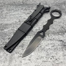 Cuchillo recto pequeño de supervivencia al aire libre, con funda, para acampar, senderismo, portátil, de autodefensa JF176