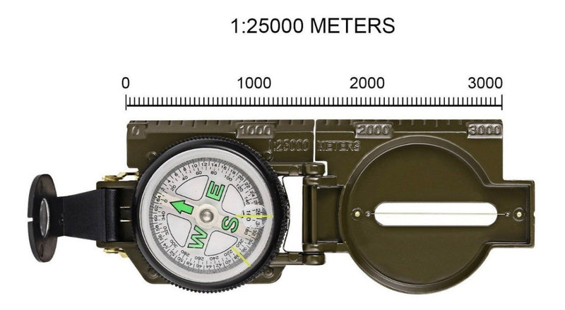 Brujula Militar Con Liquido Y Luz Fluorecente  Para Campismo Pj147