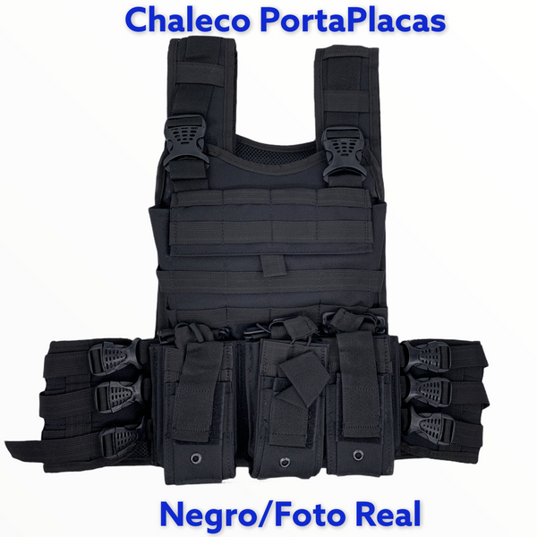 Chaleco Porta Placas delantera y trasera, c/PORTA CARGADORES, sistema molle, Contactel P/parches, Producto de Calidad Sn038