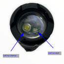 2 en 1 (Luz Blanca y Azul): Mini Lampara 2500 Lms Led T6, 4 pasos, c/Funda, Soporte bici A26C