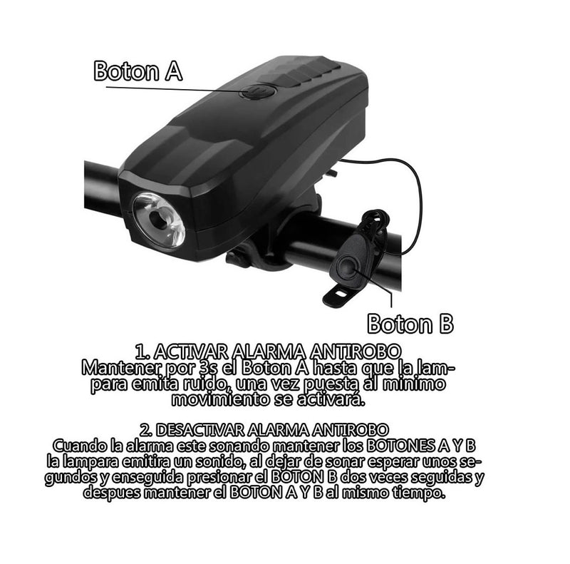 Lampara bocina para bicicleta T2588